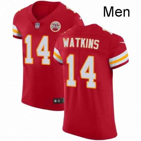 Men Nike Kansas City Chiefs 14 Sammy Watkins Red Team Color Vapor Untouchable Elite Player NFL Jersey